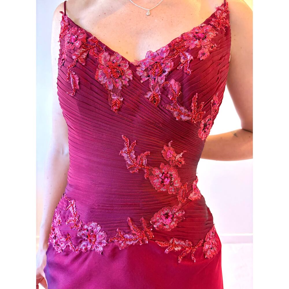 vintage y2k aftershock beaded silk gown - Picture 3 of 8